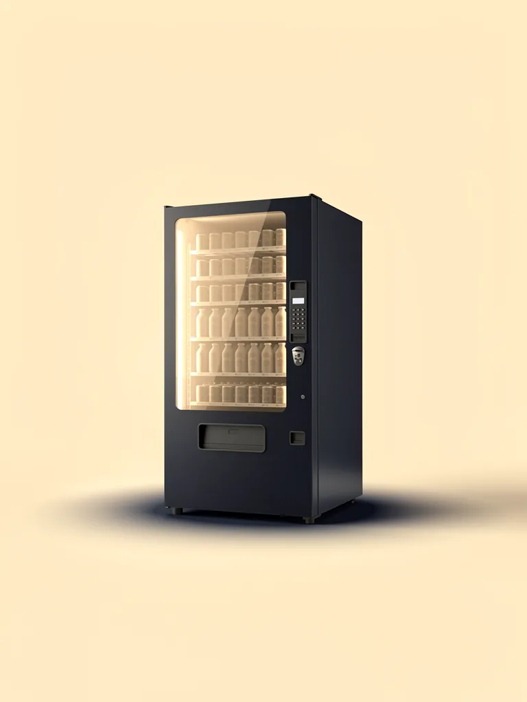 A modern glass-front vending machine of the kind Rose Ventures places free of charge in Sydney offices, apartment buildings and gyms